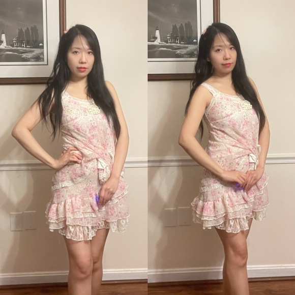 🌷RARE🌷VTG 2000s Y2K Mary Kate and Ashley Baby Doll FairyCore Set Top Skirt💫✨ - Picture 3 of 10